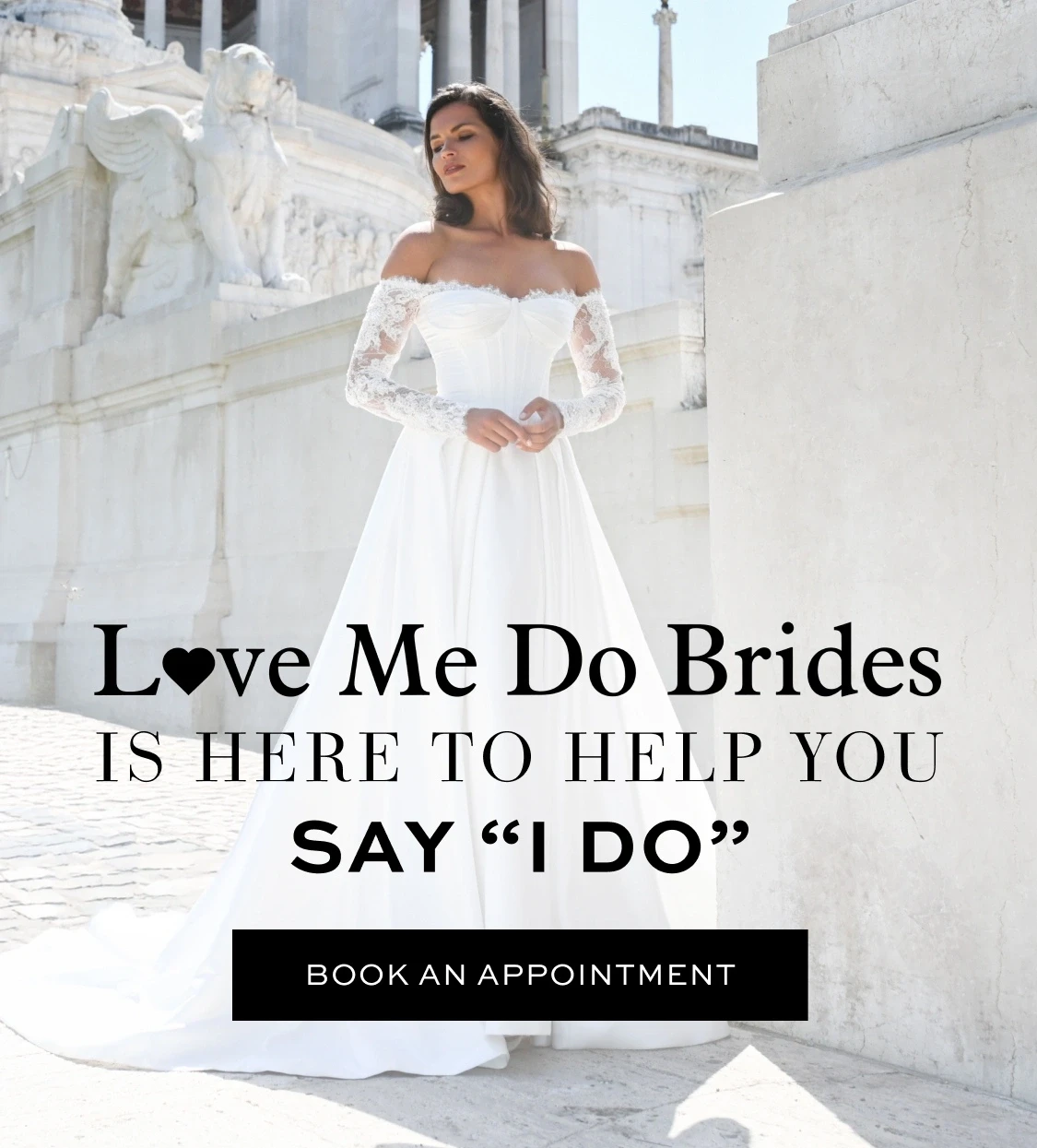 Models wearing Dando London wedding dresses, mobile banner
